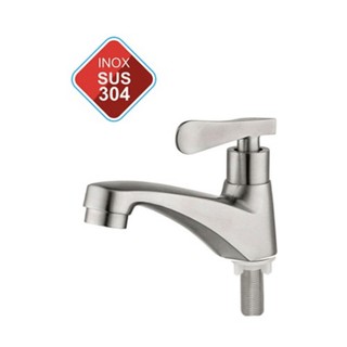Siêu hot - vòi lavabo lạnh inox 304 - vòi bồn rửa mặt inox sus 304