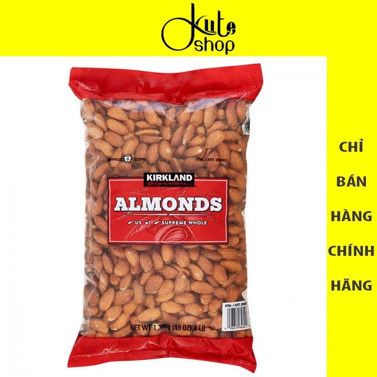 (DATE 09/21) Hạt hạnh nhân nguyên chất, không rang muối Kirkland Almonds 1,36kg (Mỹ)