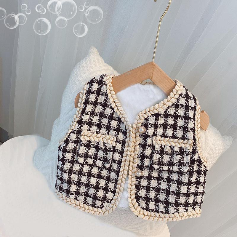 Áo khoác không tay phong cách phương Tây thời trang xuân thu sang trọng cho bé gái