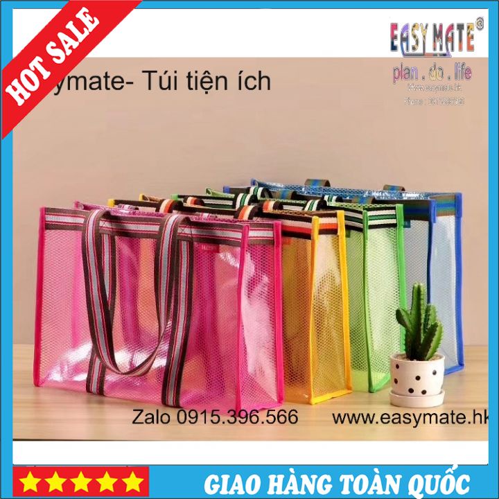 Túi Xách Trong Nhìn Xuyên Thấu Thời Trang , Túi Đựng Hồ Sơ Sách Vở Đi Học Mẫu Mới EASYMATE