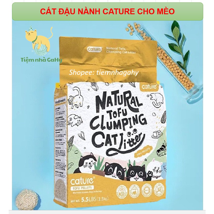 Cát Đậu Nành Cho Mèo Cature 6L- Xả Trực Tiếp Bồn Cầu- Không Bụi