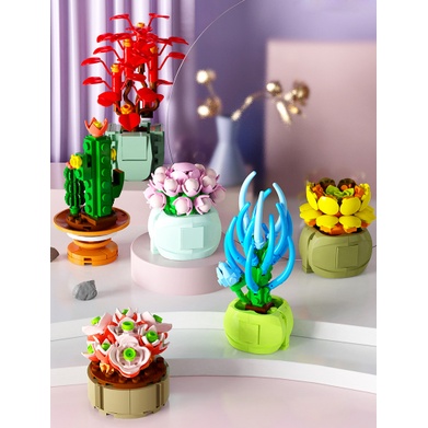 Đồ chơi ghép cây cảnh sen đá BLG2  xinh xắn dễ thương