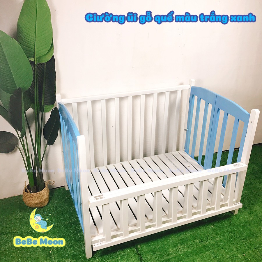 Nôi Cũi Cho Bé Gỗ Quế Xuất Khẩu - Bảo Hành 6 Tháng - Tặng Kèm Bánh Xe - Giường cũi BeBe Moon