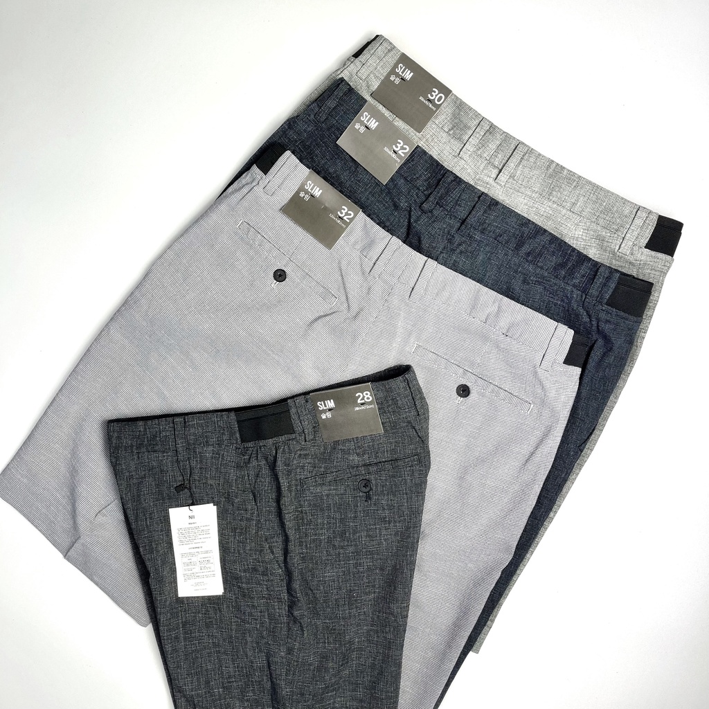 Quần short nam kẻ linen nano NII xuất Hàn