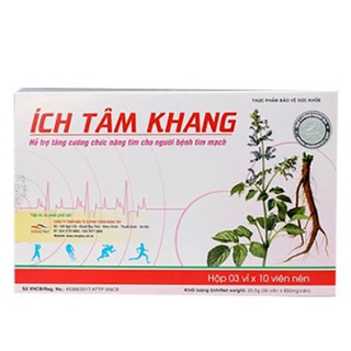 Ích Tâm Khang – Hỗ trợ tăng cường sức khỏe tim mạch, hỗ trợ giảm triệu chứng suy tim, khó thở, phù (Hộp 30 viên)