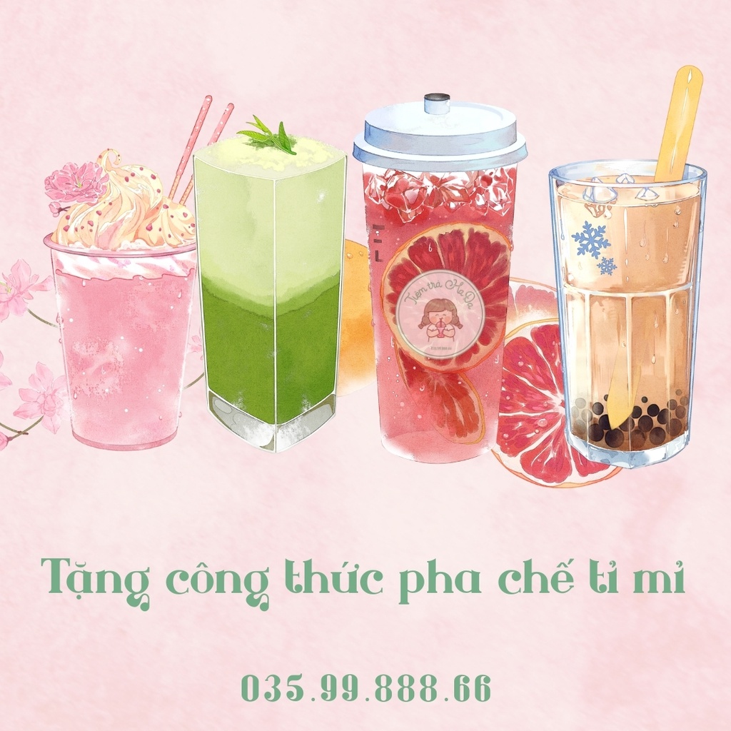 Sốt Đào Hồng Sensini 1,3kg trà hoa quả đào cam sả