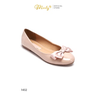 Giày búp bê mũi tròn merly 1432, giày búp bê nơ, giày búp bê size lớn