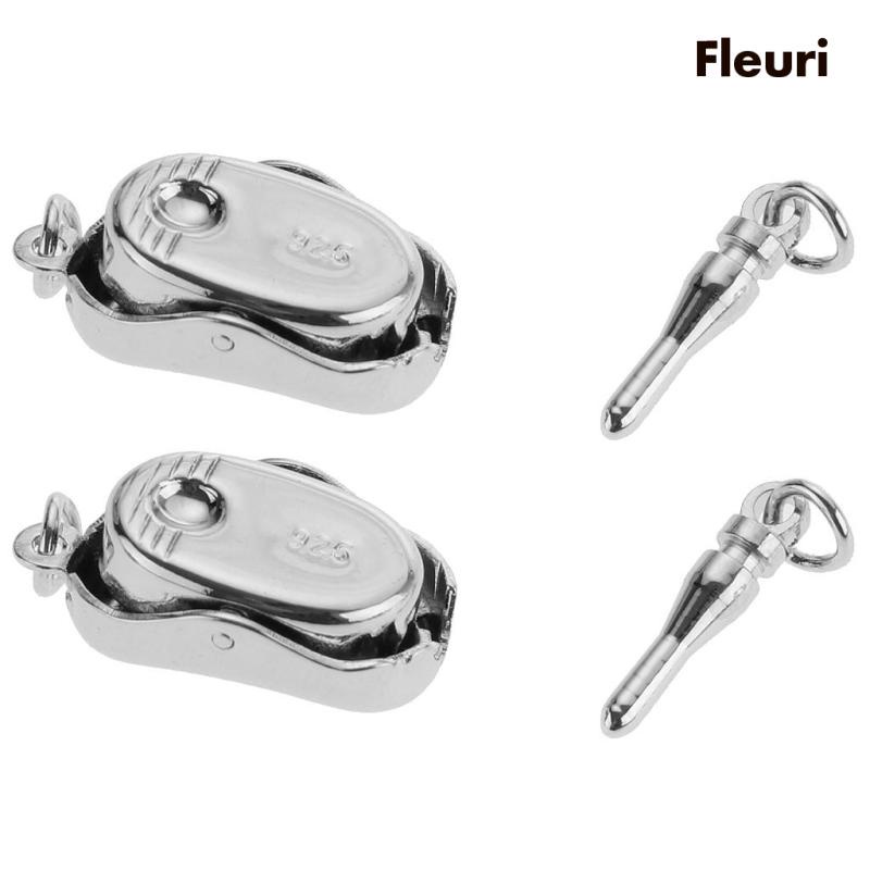 Set 2 Móc Cài Mạ Bạc 925 Dùng Làm Trang Sức Thời Trang