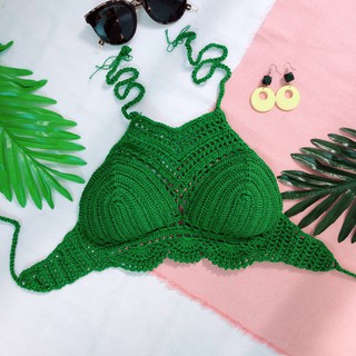 Có Video- Áo bơi len móc mặc đi bơi đi biển