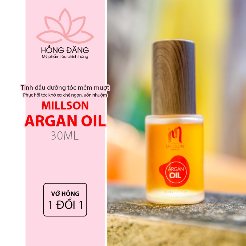 Tinh dầu dưỡng tóc, phục hồi tóc hư tổn Millson Argan Oil 30ml, serum, tinh chất chăm sóc tóc khô xơ uốn nhuộm duỗi