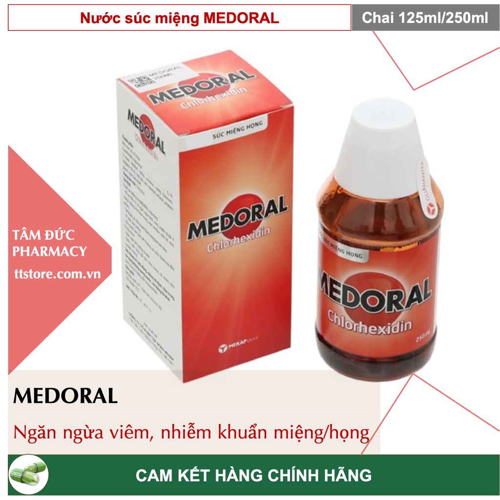 MEDORAL [Chai 125ml/250ml] - Nước súc miệng, họng làm sạch và ngăn ngừa nhiễm khuẩn