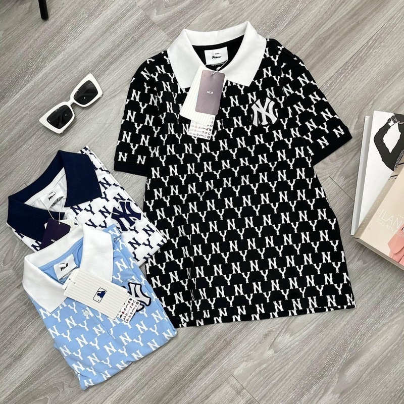 Áo Polo NY MLB nữ có cổ tay ngắn form ôm hàng xuất sịn