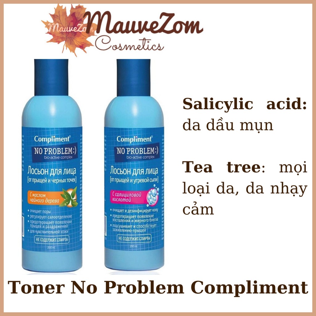 Toner Compliment No Problem làm sạch sâu, kiềm dầu, giảm mụn - nước cân bằng da