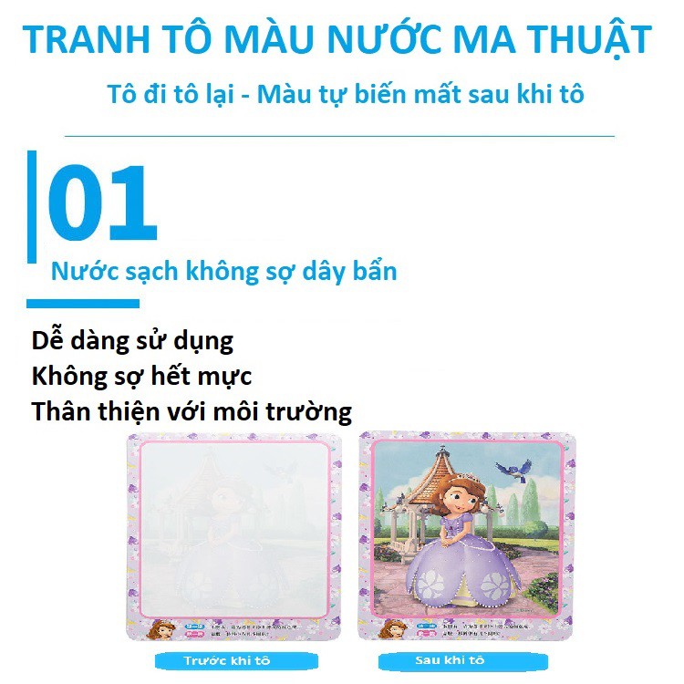 Bộ 4 Tranh Tô Màu Nước Thần Kì Tự Biến Mất Màu Sau Vài Phút, Tranh Tô Màu Cho Bé - SOHANEI FAM