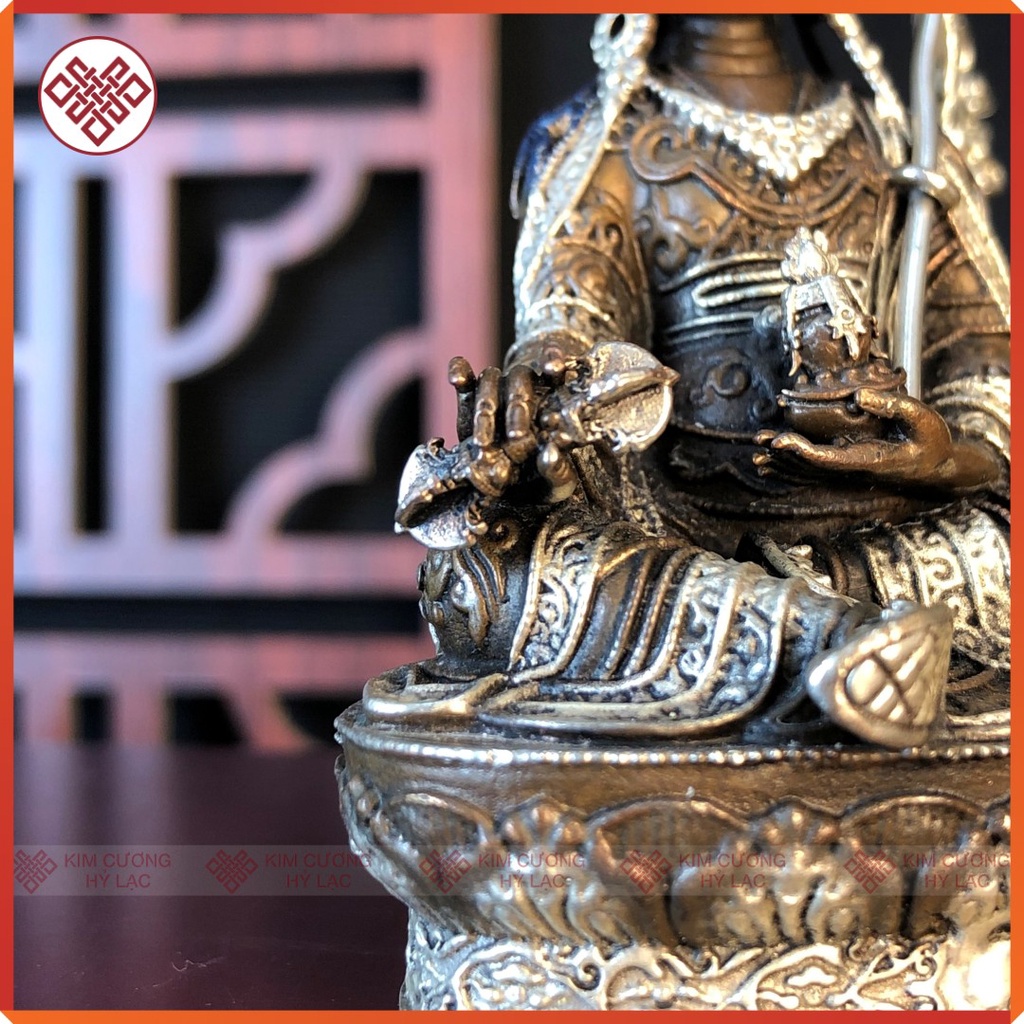 Tượng Liên Hoa Sanh Mật Tông  Đồng Nepal 10Cm