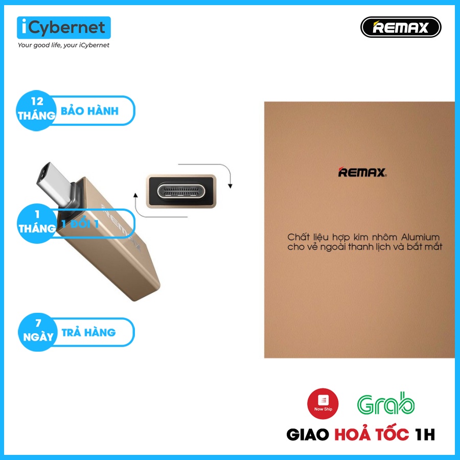 Đầu chuyển USB OTG Type C Remax RA-OTG1 USB 3.0