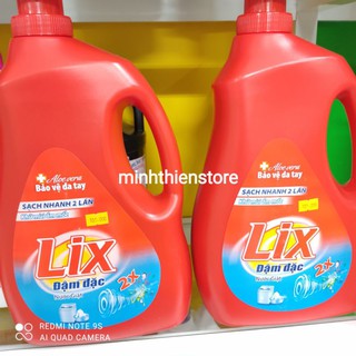 Nước giặt Lix đậm đặc khử mùi ẩm mốc, bảo vệ da tay 3,8kg