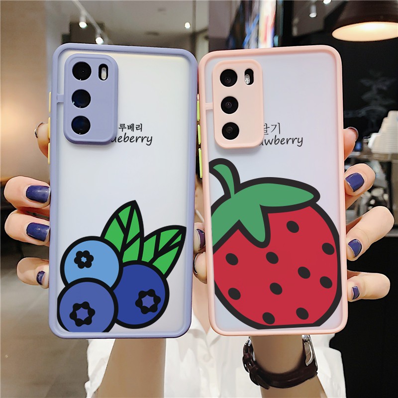 Ốp lưng xiaomi redmi note 8/ note 8 pro/ note 7/ note 9/ note 9 Pro/ note 9s nhám in hoa quả viền màu bảo vệ camera tốt