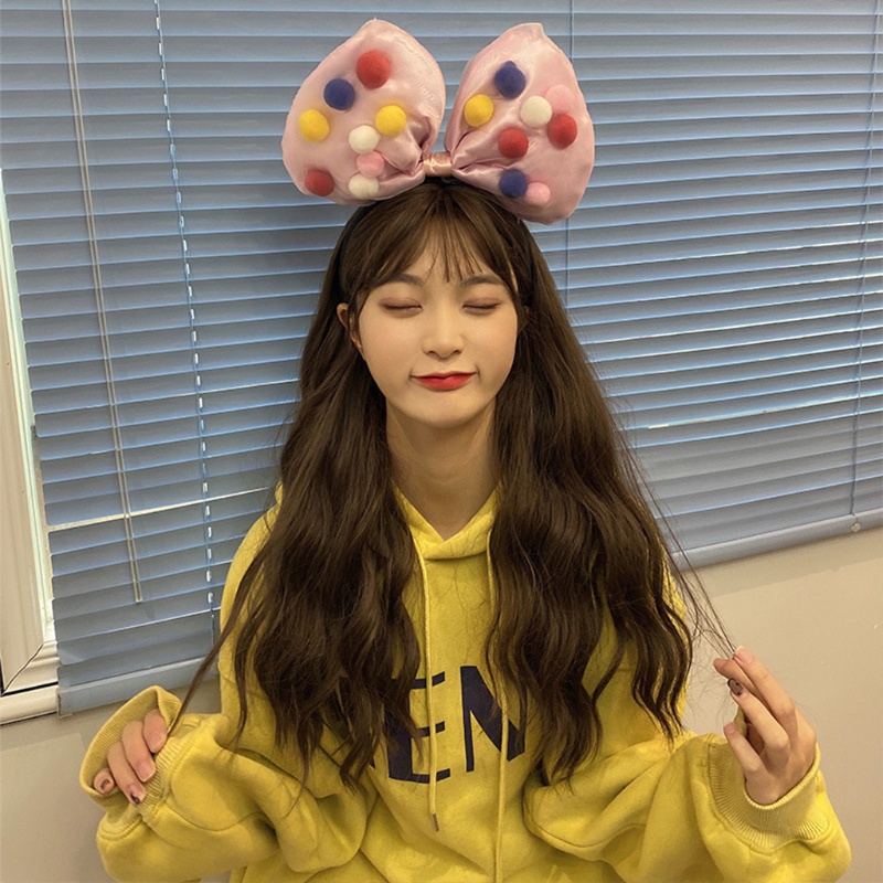 Băng Đô Nơ Lớn Bằng Lông Xù Làm Phụ Kiện Chụp Ảnh Sân Khấu