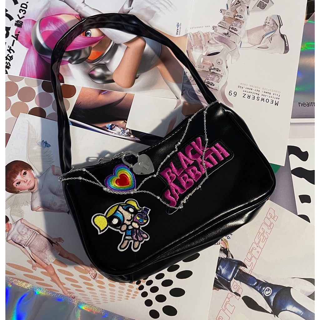 Túi Đeo Vai In Hình Búp Bê Nữ Cảnh Sát Kiểu Âu Mỹ y2k Dễ Thương