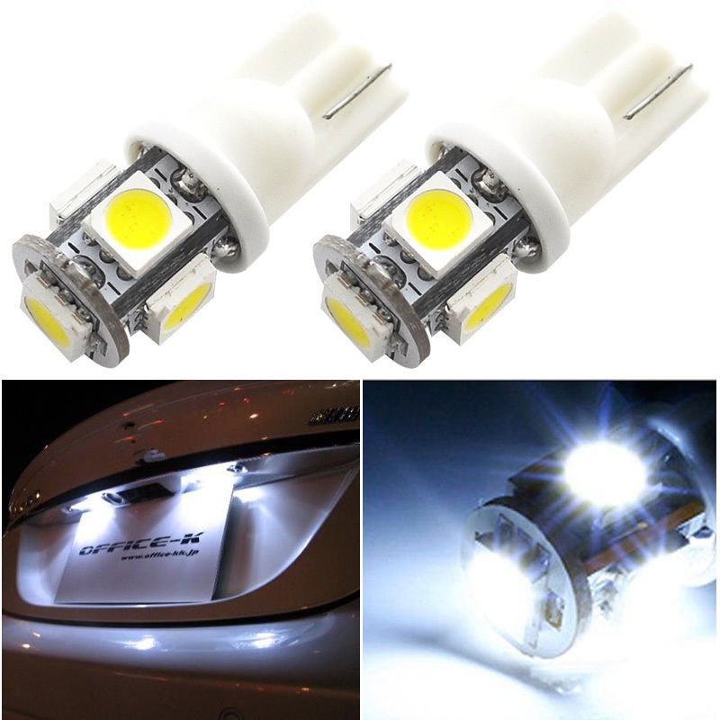 Bóng đèn LED T10 5SMD 5050 W5W 192 168 194 màu trắng chuyên dụng dành cho xe hơi
