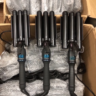 Máy uốn tóc 3 trục dập sóng nước làm tóc đẹp chuẩn salon tóc, uốn sóng nước HE19