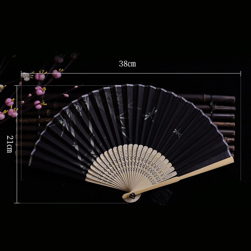 (nhiều mẫu) Quạt xếp cổ trang dây tuyến nan trúc cầm tay gập gọn cosplay cổ đại Trung Quốc | BigBuy360 - bigbuy360.vn