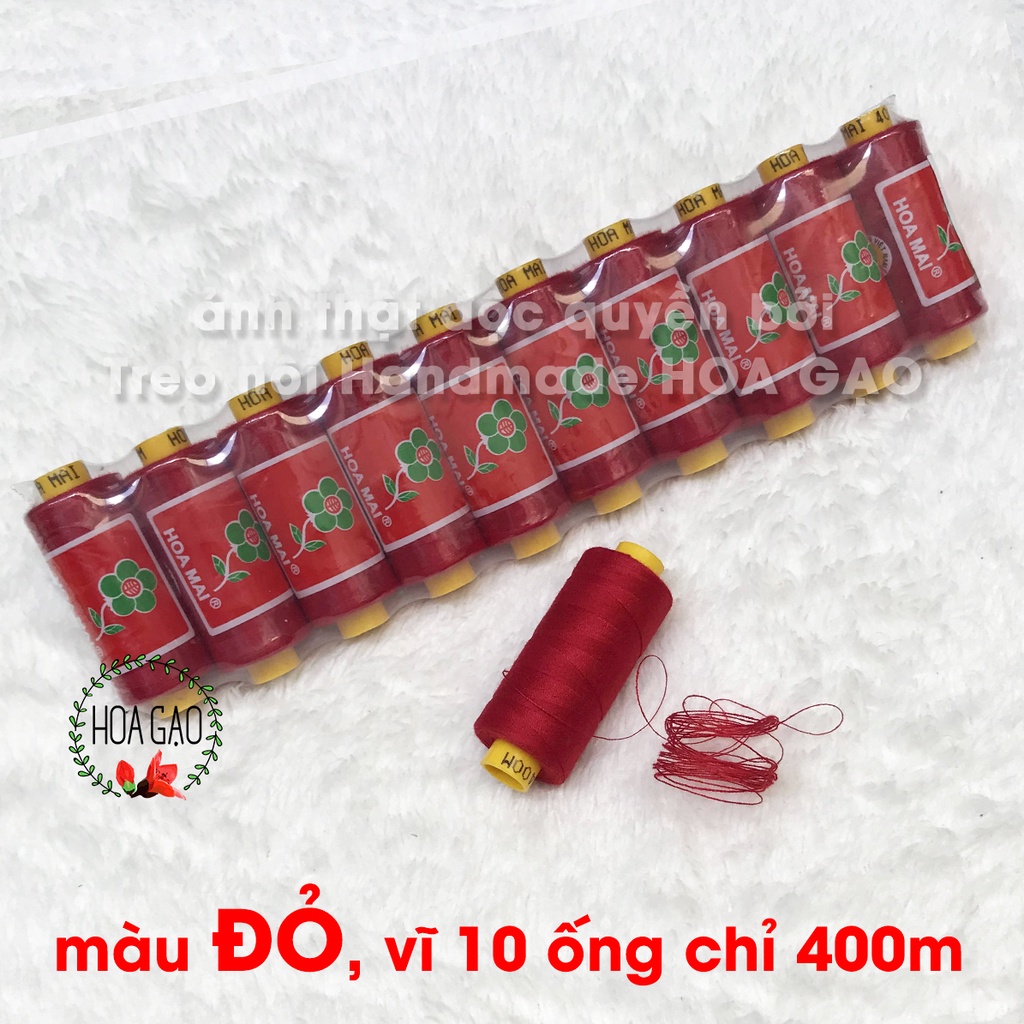 Chỉ may quần áo, chỉ may công nghiệp vĩ 10 ống HOA MAI GCH4L phụ liệu may mặc chỉ khâu chỉ may nhiều màu