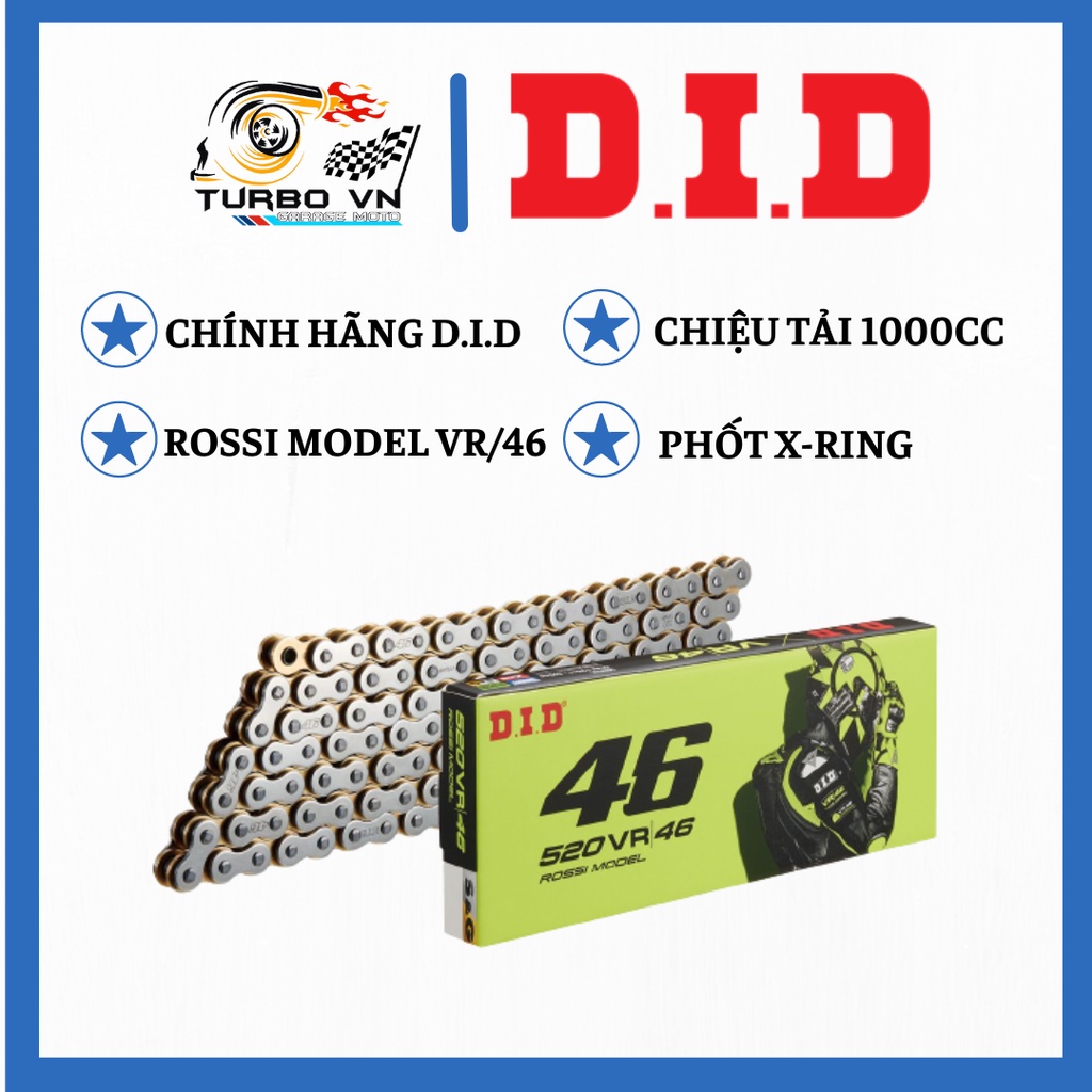 Sên D.I.D 520VR46 ROSSI MODEL 130ZB chính hãng.