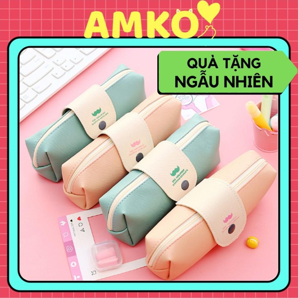 [XẢ KHO] Hộp Bút Nhựa Trong Suốt / Hộp Bút Silicon Hình Mèo Và Da PU Màu Pastel AMKO SP6 SP90 SP133