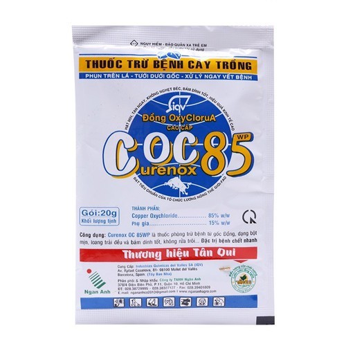 COC 85 WP - Phòng trừ chết nhanh trên hồ tiêu, sương mai, thán thư, ghẻ sẹo Hộp/10 gói * 20g