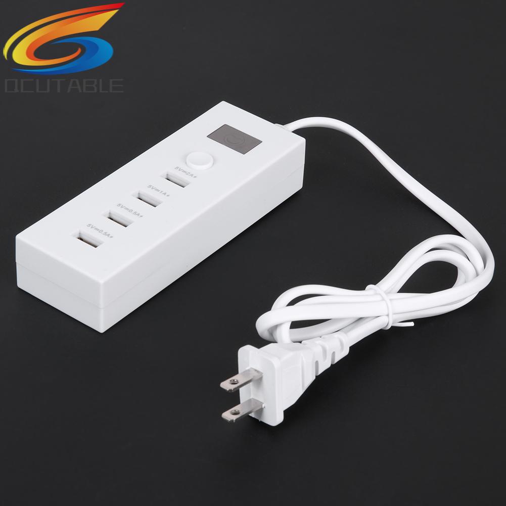 1 Bộ Chia 4 Cổng Sạc Nhanh 5V 2A Phích Cắm US Màu Trắng Tiện Dụng Khi Đi Du Lịch