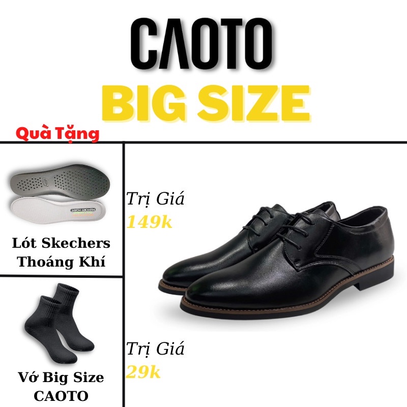 Giày Tây Nam Big Size Da Đen Bóng Size 45 46 47 48
