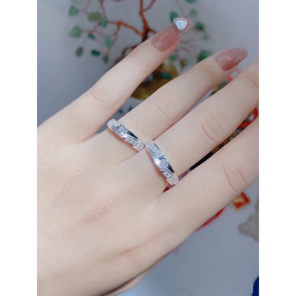 Nhẫn đôi - nhẫn đôi chuẩn bạc ta ( tặng hộp giấy ) - Thanh bạc
