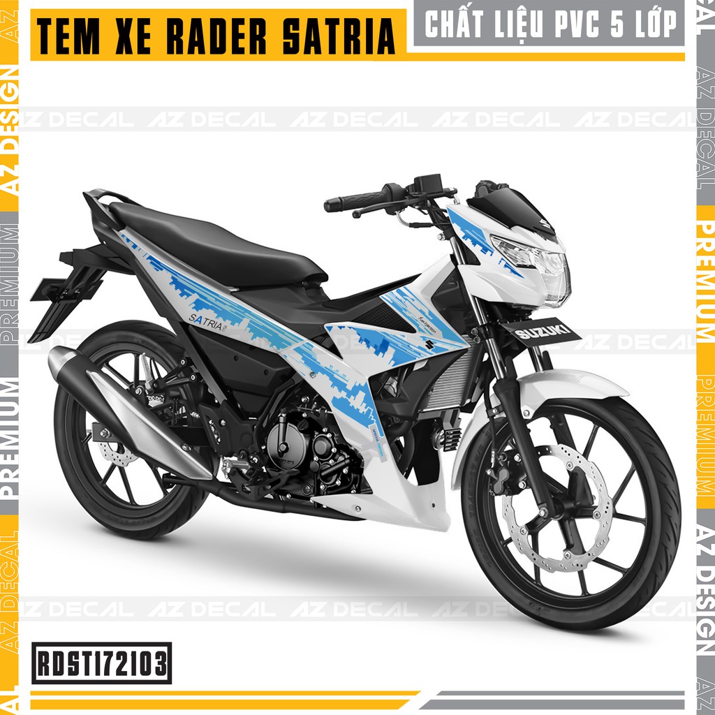 Tem Xe Suzuki Raider/Satria Mẫu City Nhiều Màu | RDST172103 | Tem Rời Chất Liệu Decal PVC Chống Nước, Dễ Sử Dụng Tại Nhà