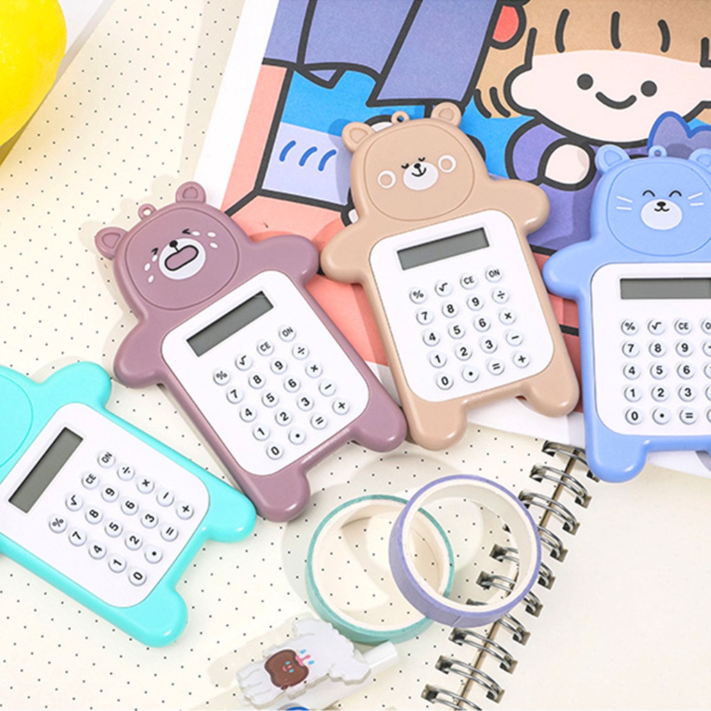 Máy Tính Bỏ Túi Mini 8 Chữ Số Hình Gấu Hoạt Hình Dễ Thương