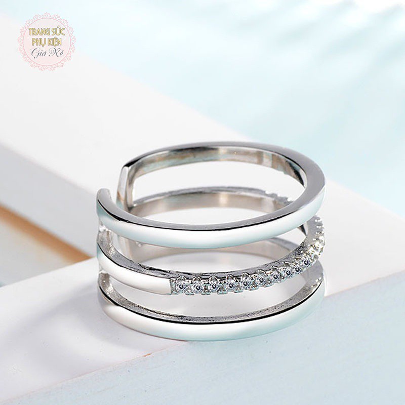 Nhẫn nữ thời trang cá tính N15 bạc ý S925 xinh xắn