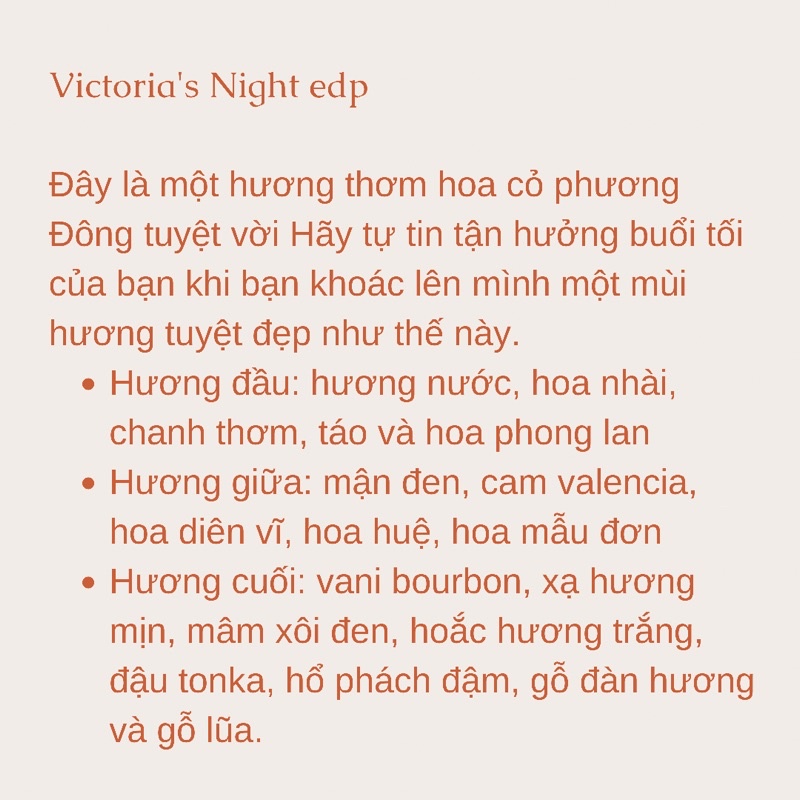 VICTORIA’S SECRET NIGHT - Nước hoa mini 20ml