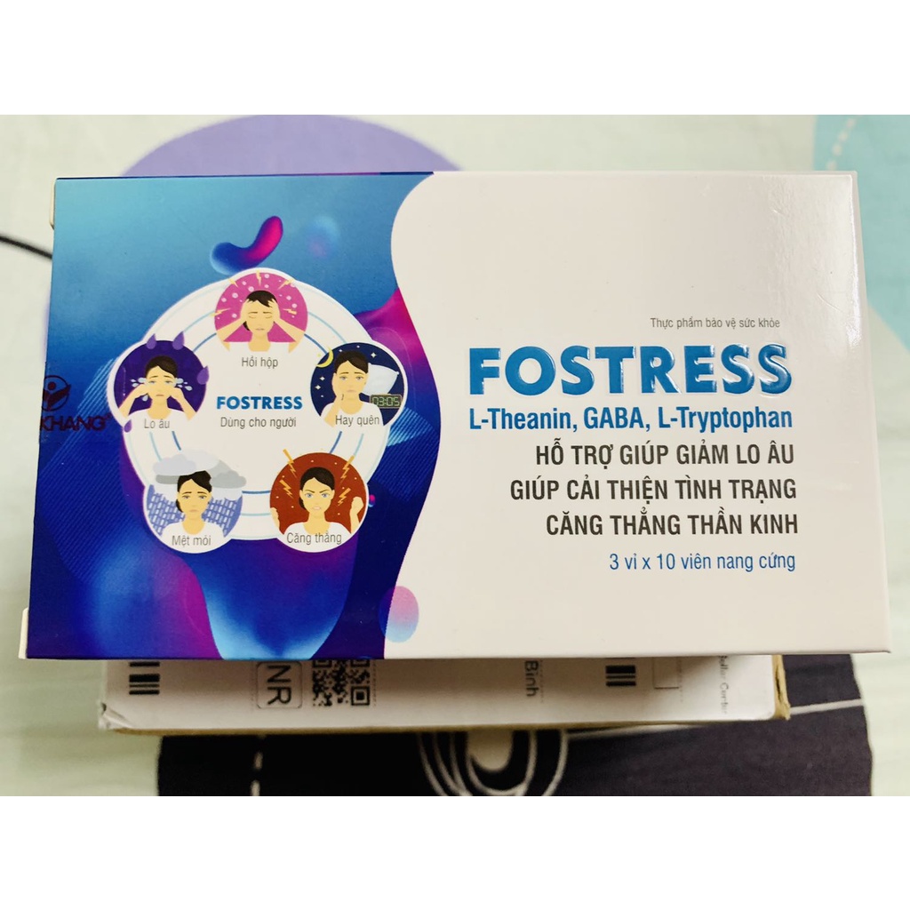 Viên Uống Giảm Căng Thẳng Lo Âu Chăm Sóc Giấc Ngủ Fostress Hộp 3 Vỉ x 10 Viên