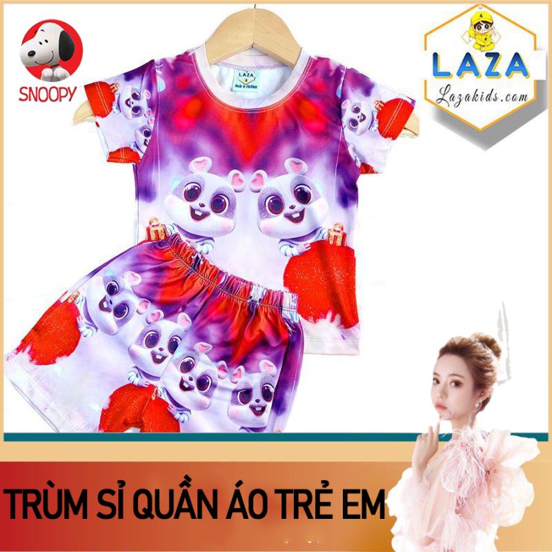 Giá sỉ Bộ đồ bé gái thun lạnh in 3D xuất Thái cao cấp mát mịn thấm hút mồ hôi in hình sắc nét bao giặt máy