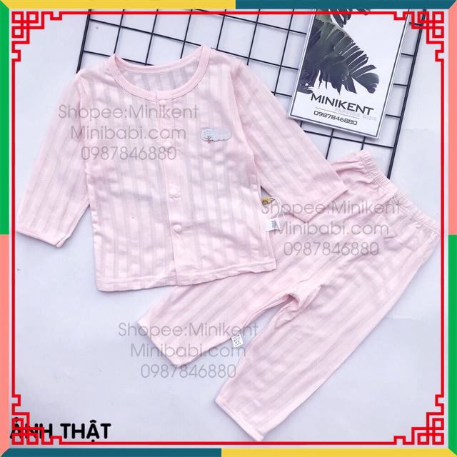 [ Sale 50% ] Bộ dài tay cotton mỏng cho bé áo dài bé trai 2019