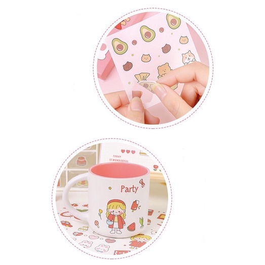 25 tấm hình dán sticker cute nhiều màu sắc khác nhau