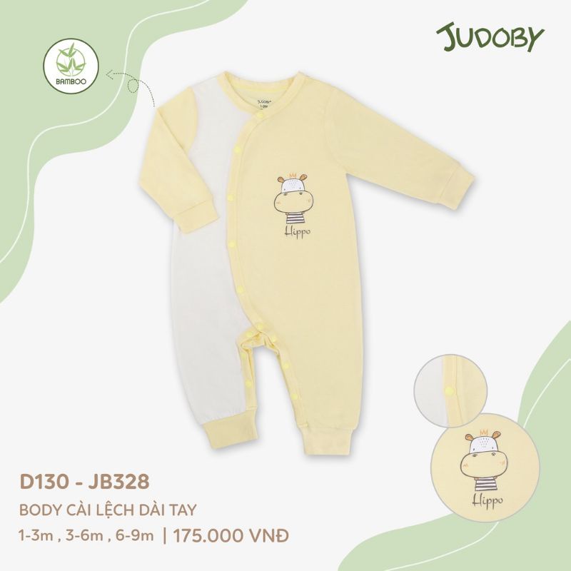 Body cài lệch dài tay Judoby  3-9M JB328