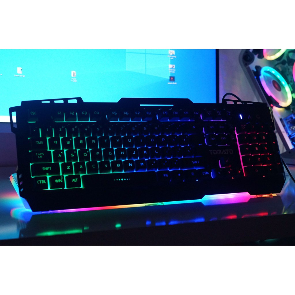 Bàn Phím Giả Cơ Tomato S200 - Led RAINBOW - Dành riêng cho phòng Game - Bảo hành cả nước - Máy Tính 2t