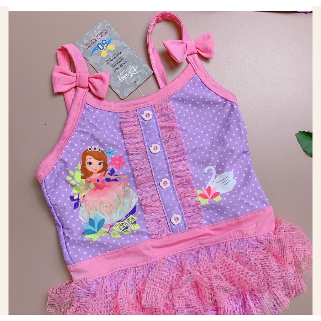 bộ bơi liền váy Sofia ren Disney SBBG66 sz 18-22kg Đồ bơi bé gái hàng hãng xuất dư (sẵn kho) giao hỏa tốc SUBIN KIDS