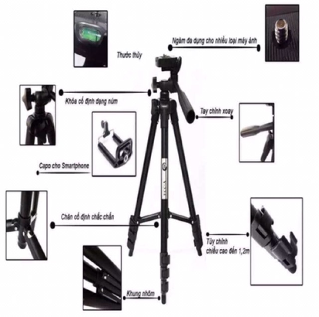 Gậy tự sướng , livestream 3 chân Tripod 3120