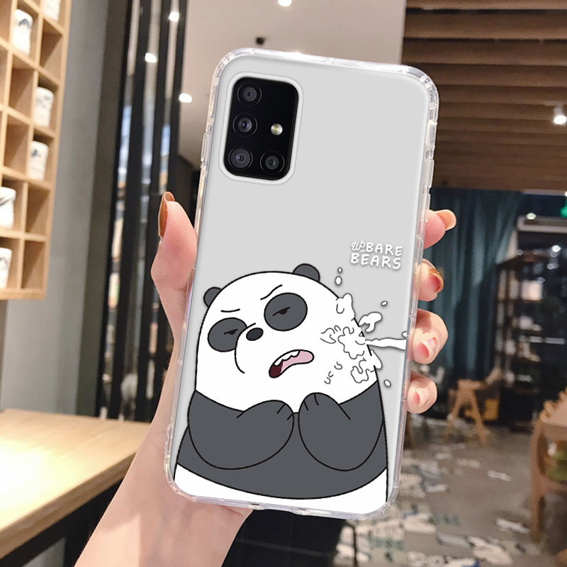 Cute Bear Cheap Case for Samsung J7 Prime On7 2016 M51 A21S A30 A20 A50 A50S A30S A51 A71 4G Note20 Ultra Plus S10 Plus S20FE 4G 5G S20 Plus Ulitra S30 Airbag Anti-fall Camera Protection Clear Cover