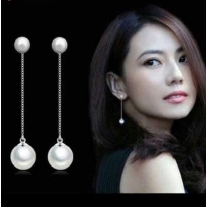 Bông tai bạc nữ dáng dài xinh xắn ms26/ Trang sức bạc JQN