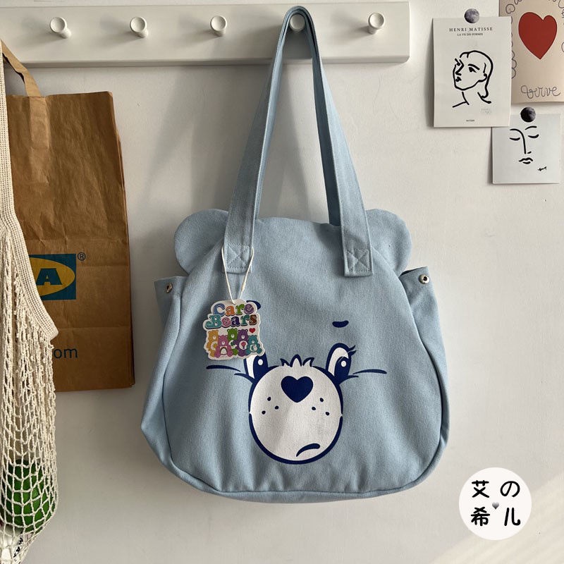 Túi tote Đeo Vai Bằng Vải Canvas In Hình Hoạt Hình Nhật Bản Và Hàn Quốc Cho Nữ