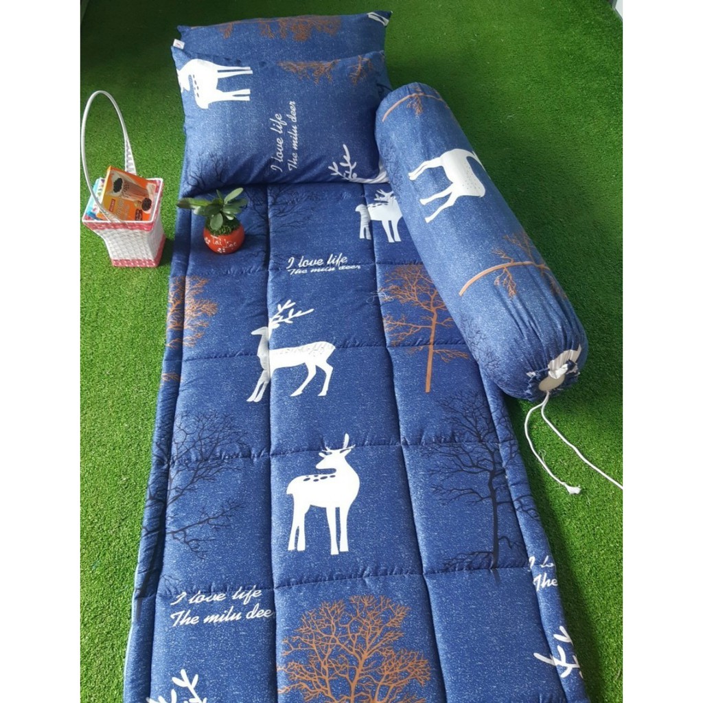 Set Nệm Văn Phòng - Nệm Kí Túc Xá  Riotex  80x190x3cm (Tặng ruột gối và vỏ gối)